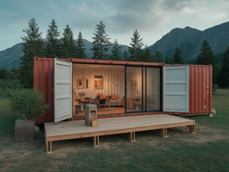 Circular economy principles applied to container construction and interior design