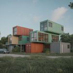 Designing community housing projects using clusters of recycled containers